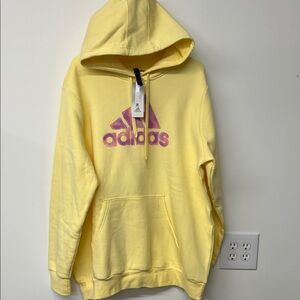 Adidas Lemon Hoodie with Magenta Logo